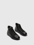 SOFTINOS Beji black leather lace up boot