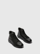 SOFTINOS Beji black leather lace up boot
