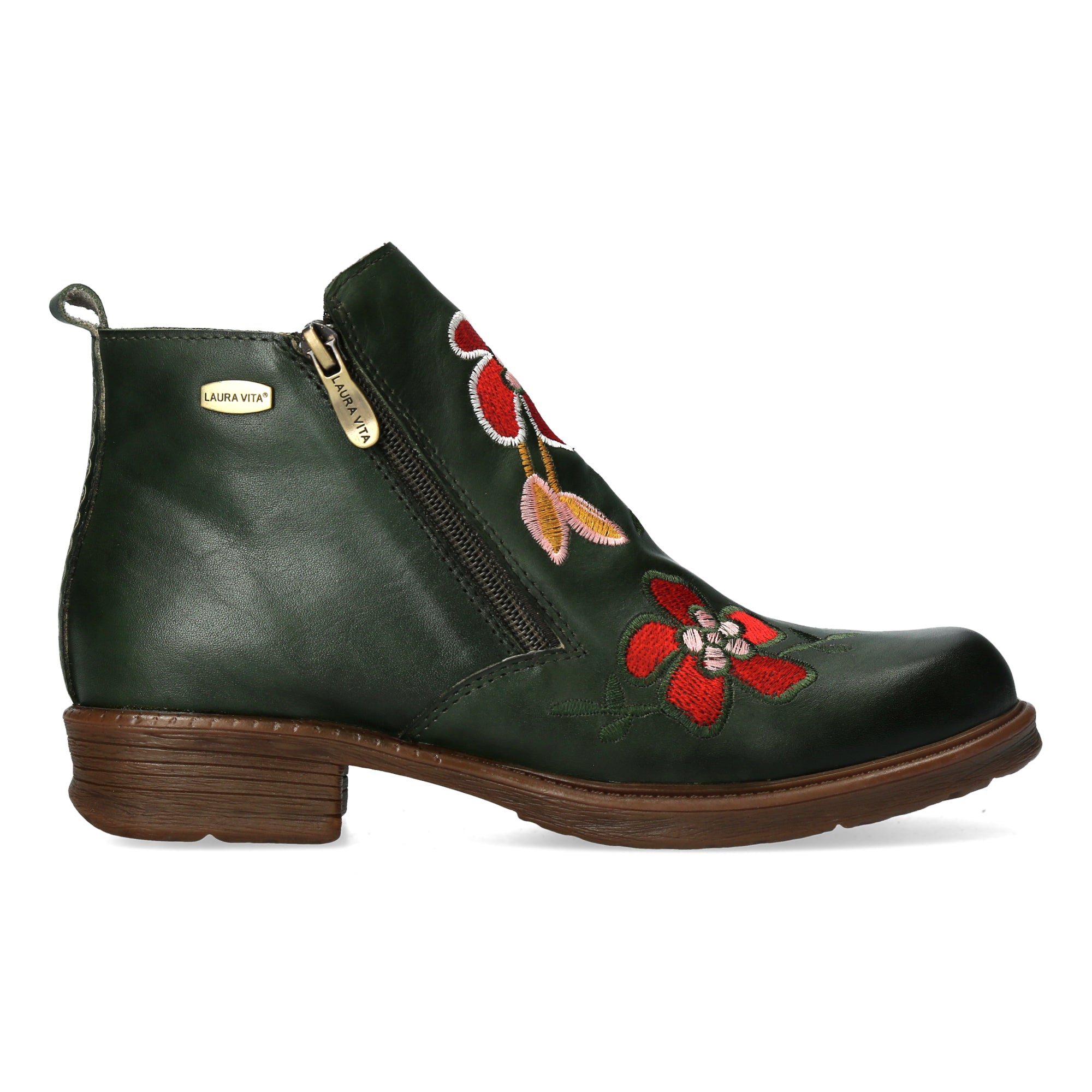 Laura Vita Tholos Kaki zip ankle boot