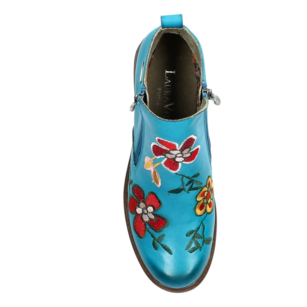 Laura Vita Tholos Turquoise zip ankle boot