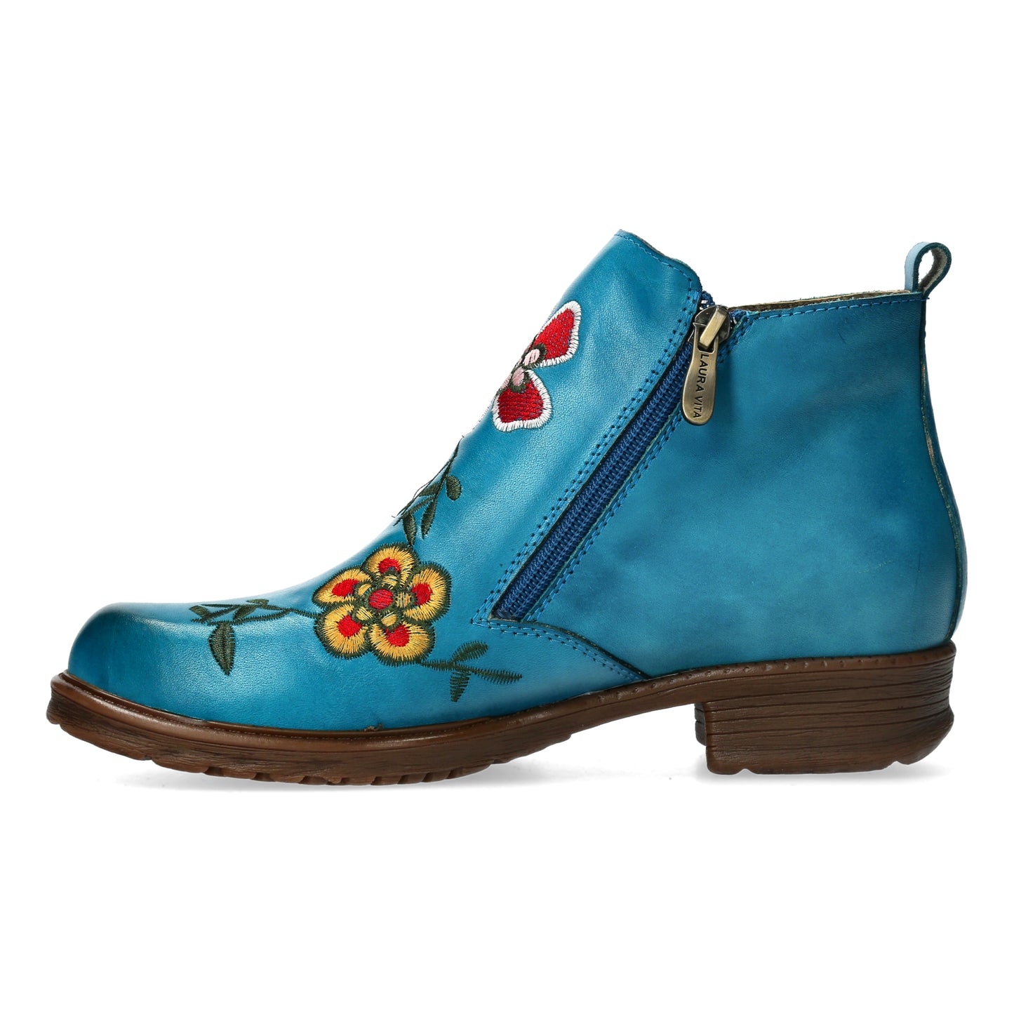 Laura Vita Tholos Turquoise zip ankle boot