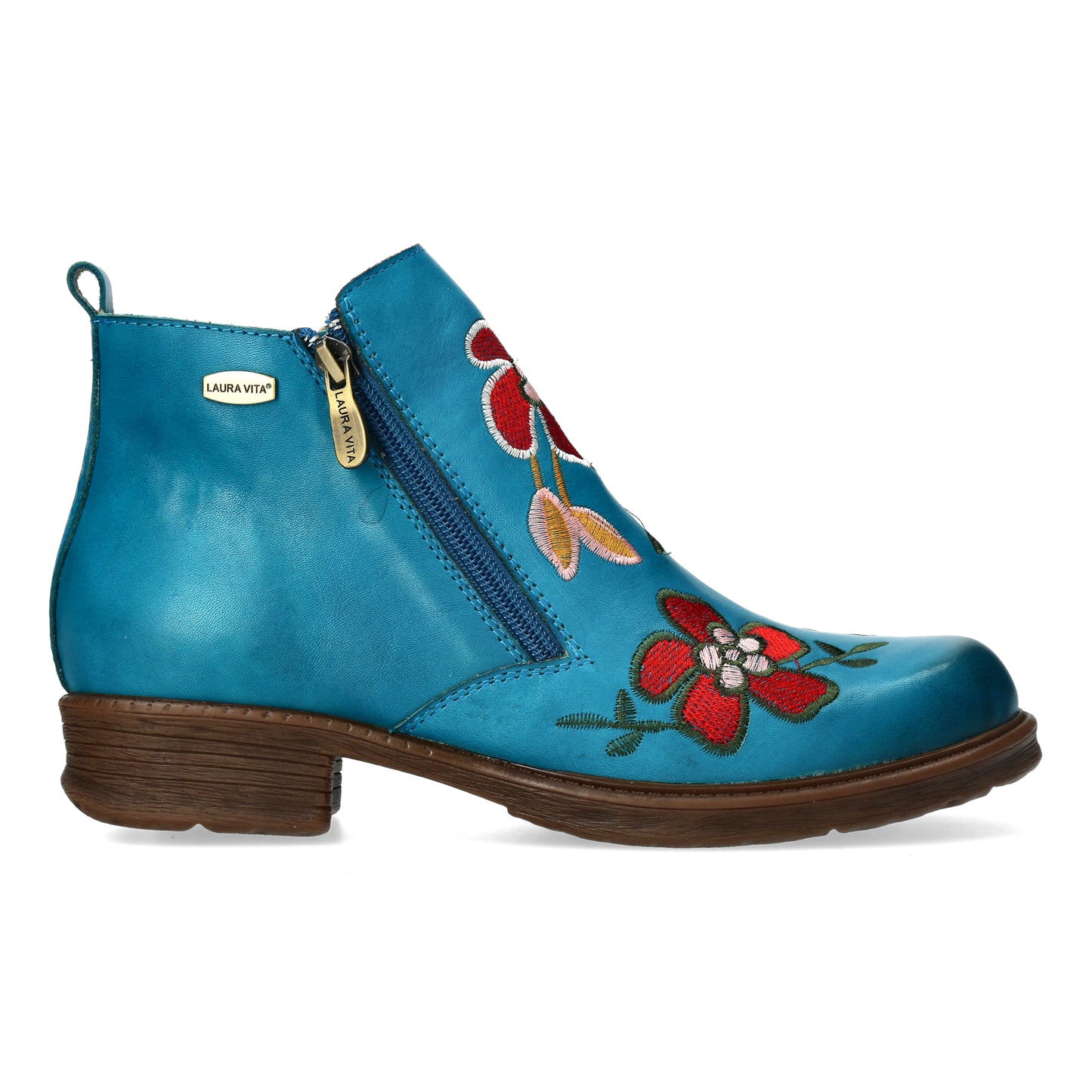 Laura Vita Tholos Turquoise zip ankle boot