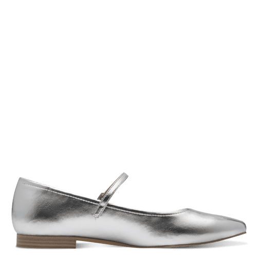 Tamaris silver buckle flats