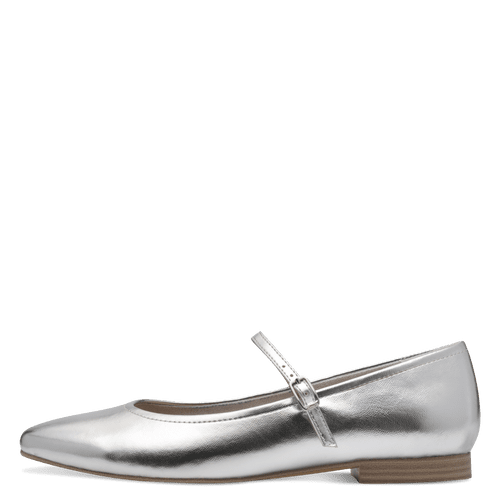 Tamaris silver buckle flats