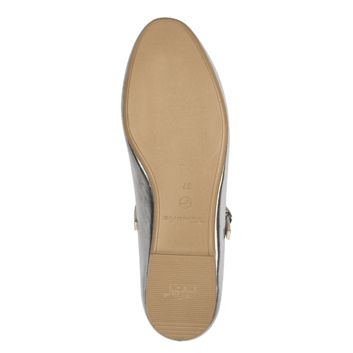 Tamaris silver buckle flats