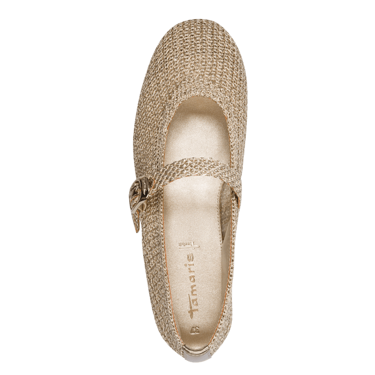 1-22125-46-900 Tamaris Bronze chain mail flats