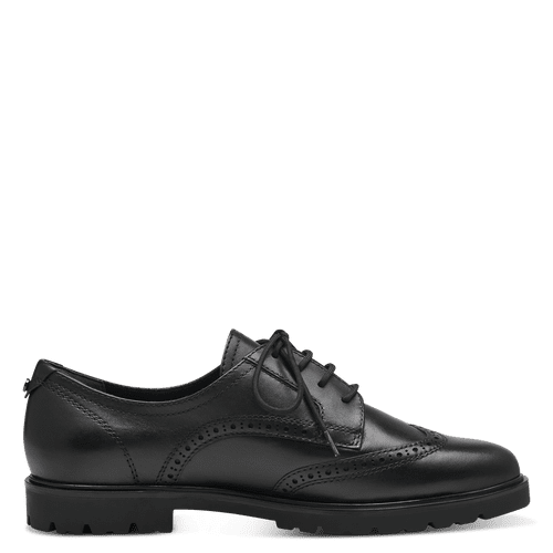 Tamaris 1-23200 black leather lace up shoe