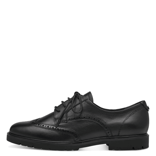 Tamaris 1-23200 black leather lace up shoe
