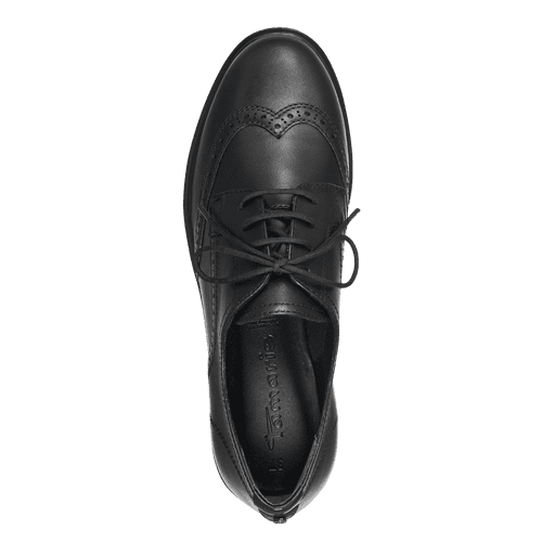 Tamaris 1-23200 black leather lace up shoe