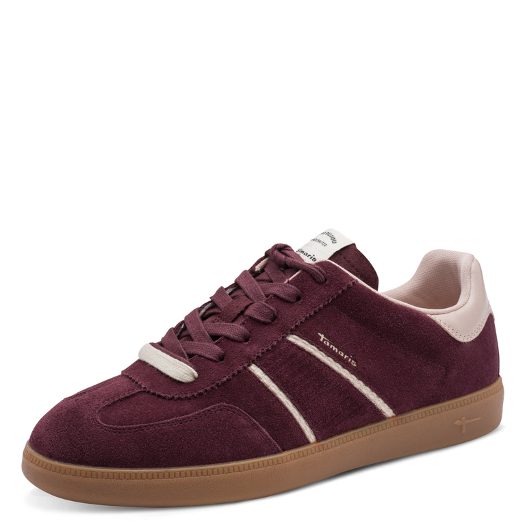 Tamaris 1-23624-43-585 Burgundy Lace up Trainer