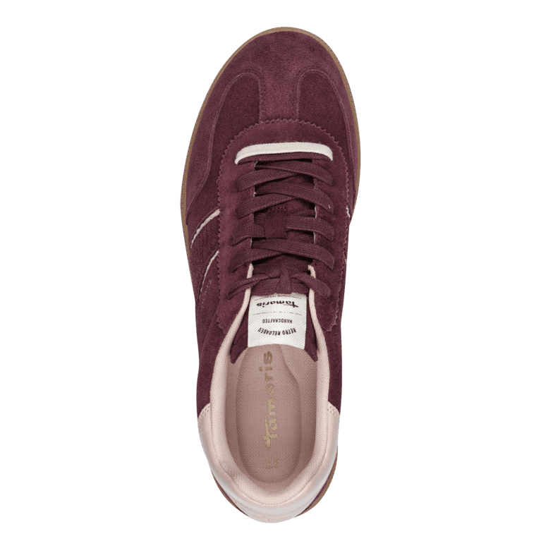 Tamaris 1-23624-43-585 Burgundy Lace up Trainer