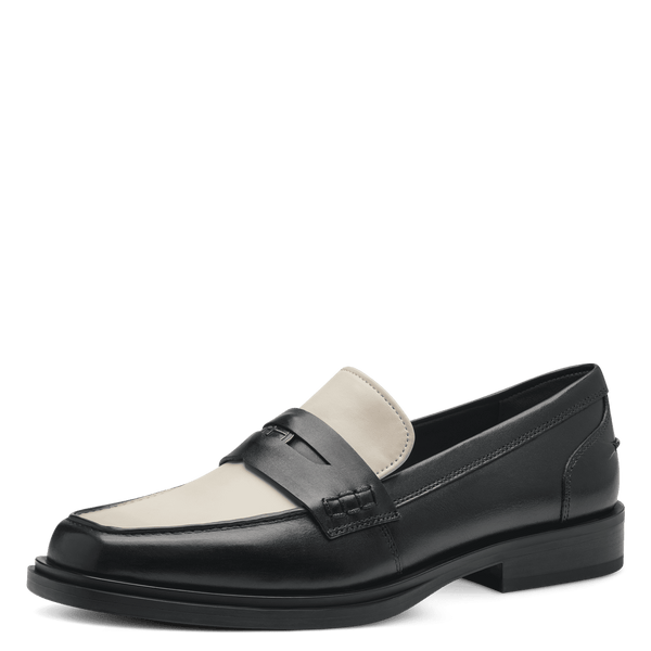 Tamaris 1-24203-41 black and white slip on loafer