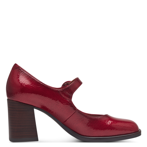 Tamaris 1-24440 Vegan Red patent heeled Mary janes