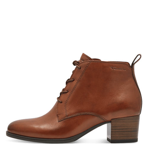 Tamaris 1-25131-43-305 Cognac Lace Up Heeled Boot