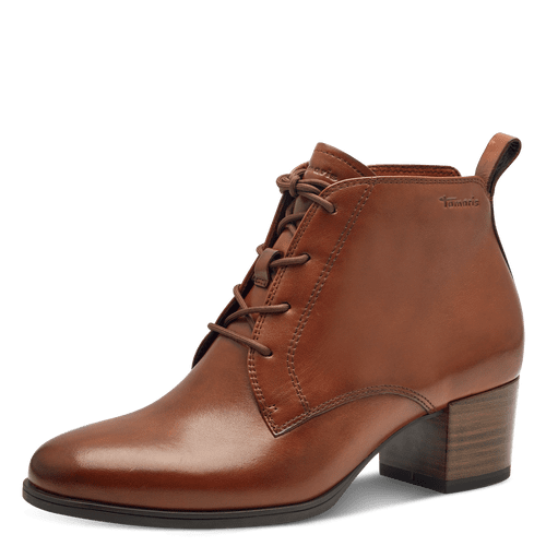 Tamaris 1-25131-43-305 Cognac Lace Up Heeled Boot