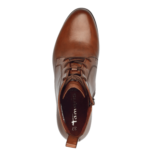 Tamaris 1-25131-43-305 Cognac Lace Up Heeled Boot