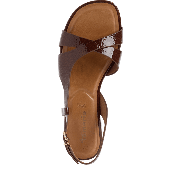 Tamaris 1-28123-46-365 Cognac patent sandal
