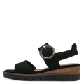 Tamaris 1-28206 black suede two strap sandal