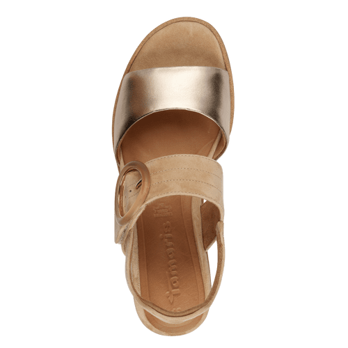 Tamaris tan comb sandal