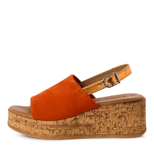 Tamaris orange wedge sandals