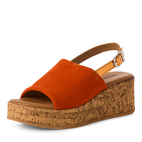 Tamaris orange wedge sandals