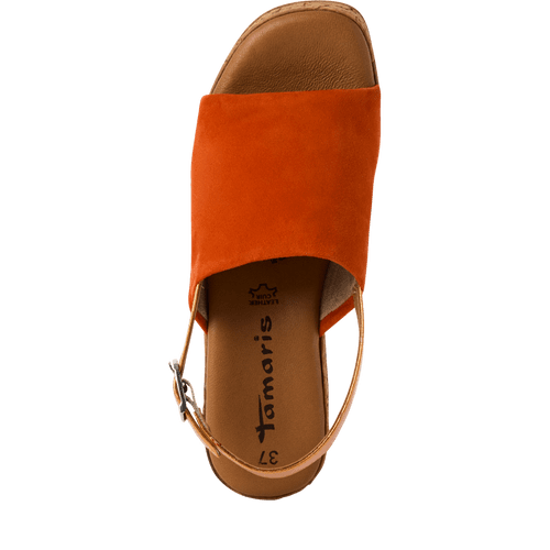 Tamaris orange wedge sandals