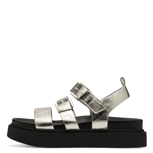 Tamaris platinum buckle sandal