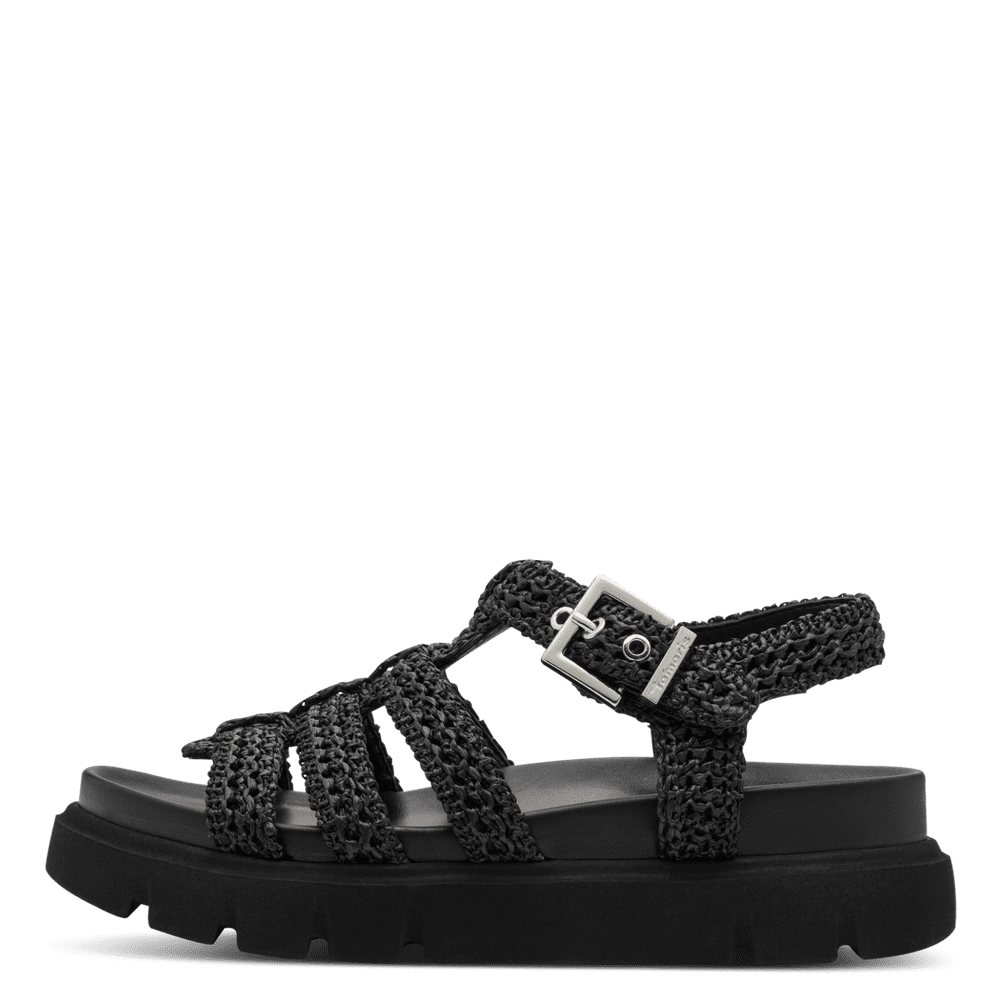 Tamaris 1-28402-46-001 Black textured sandal