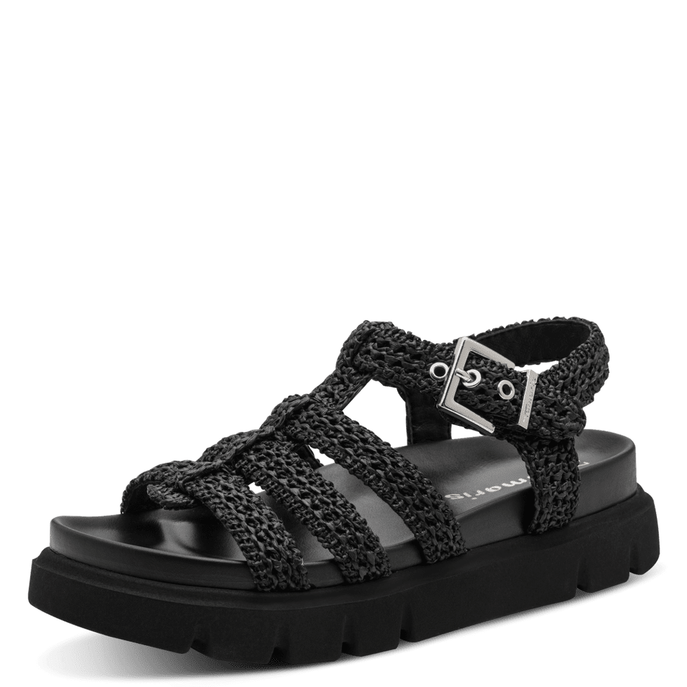 Tamaris 1-28402-46-001 Black textured sandal