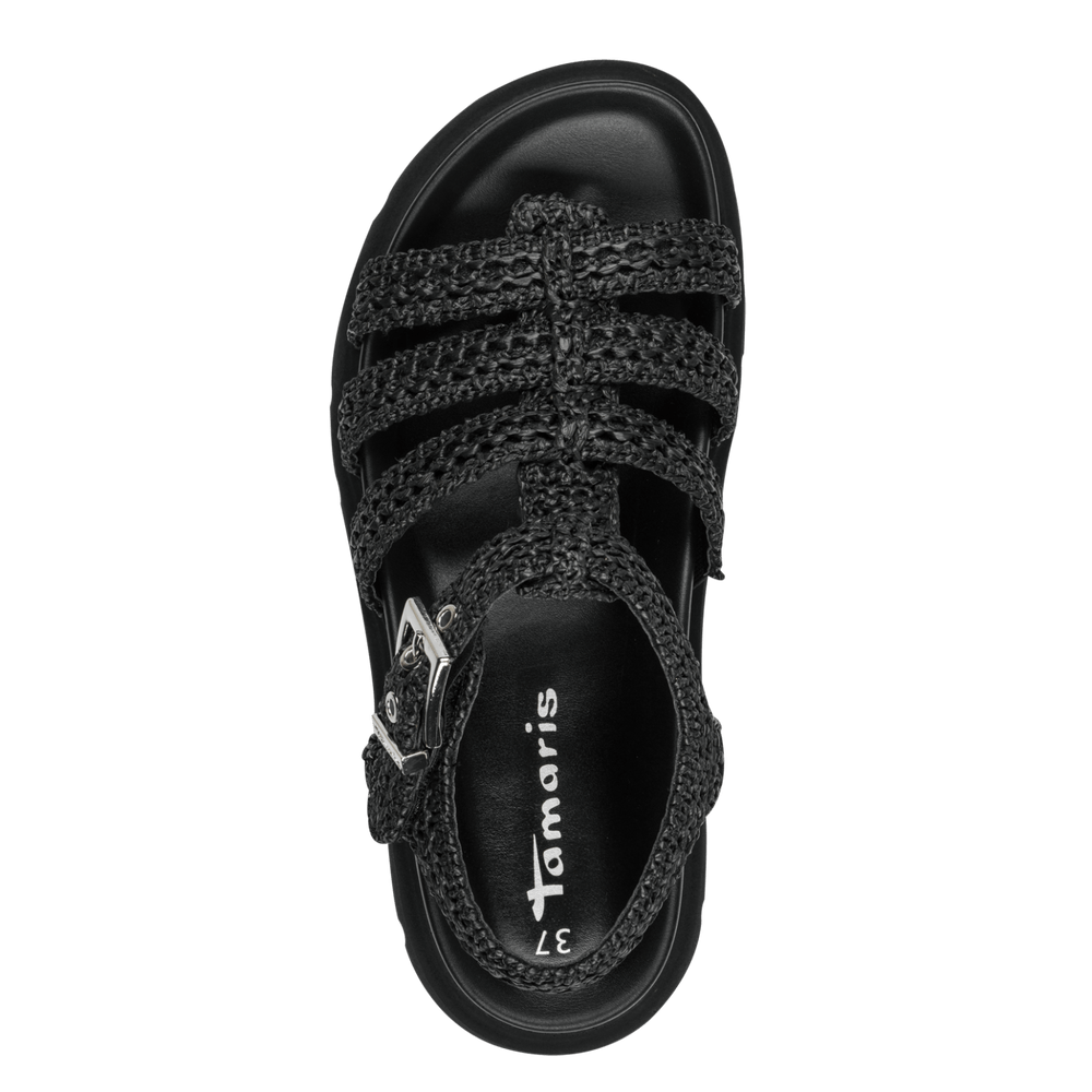 Tamaris 1-28402-46-001 Black textured sandal