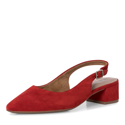 Tamaris 29500 red suede sling back