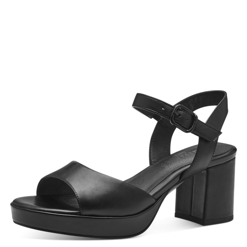 Jana 28379 vegan black heeled sandals