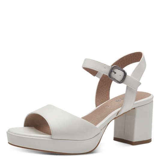 Jana 28379 vegan white heeled sandals
