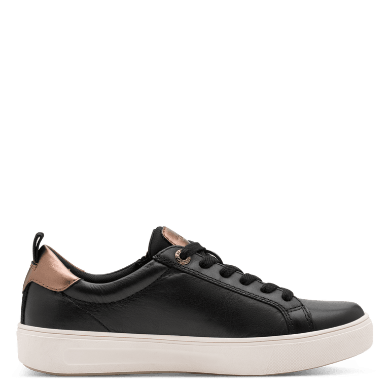 8-83707-42-001 Tamaris Comfort Black lace up trainer