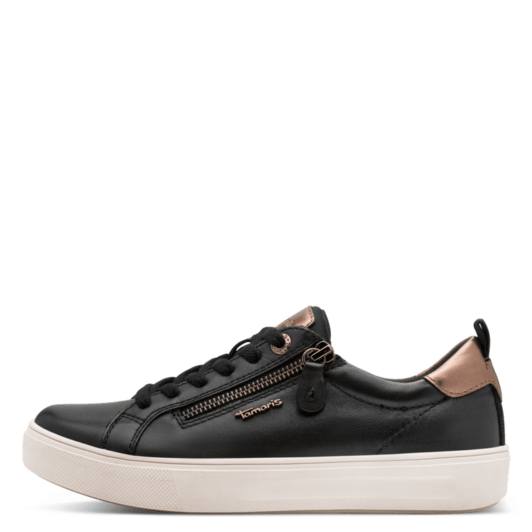 8-83707-42-001 Tamaris Comfort Black lace up trainer