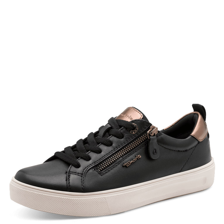 8-83707-42-001 Tamaris Comfort Black lace up trainer