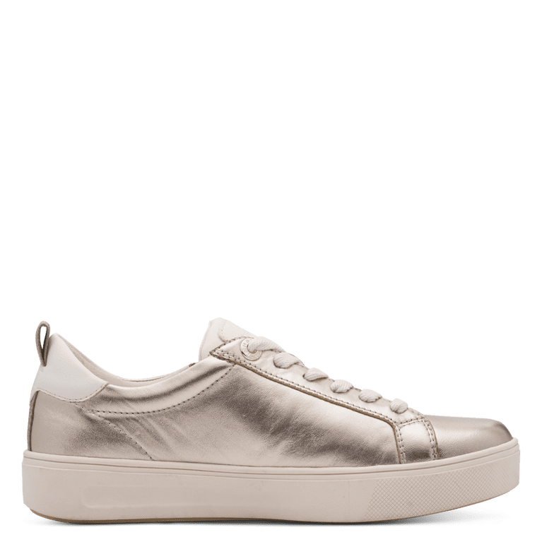 8-83707-42-909 Tamaris Comfort Light gold lace up trainer