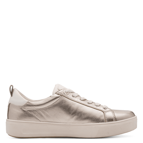 8-83707-42-909 Tamaris Comfort Light gold lace up trainer