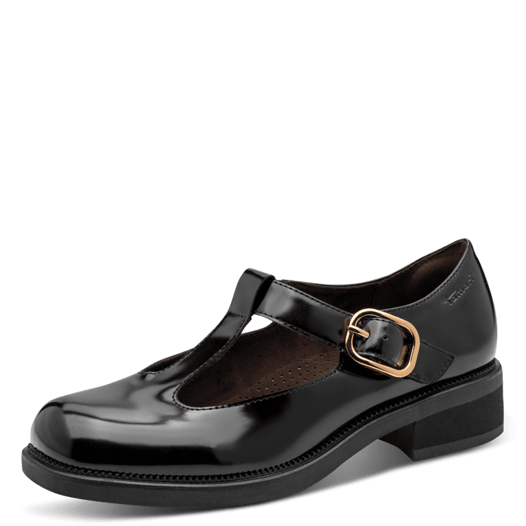 Tamaris Comfort 8-84706-47-018 Black Patent T-bar shoe