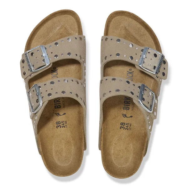 Birkenstock Arizona Rivet suede Taupe sandal