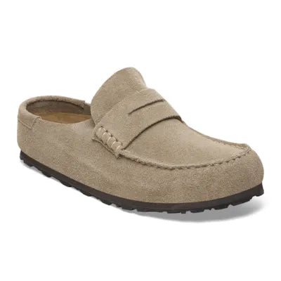 Birkenstock Naples Wrapped suede leather loafer, Taupe