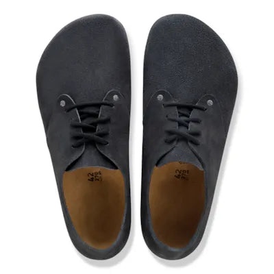 Birkenstock Maine suede lace up shoe , Charcoal NARROW fit