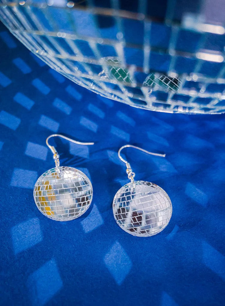 Tatty Devine disco ball earrings