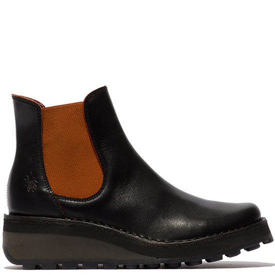 Fly Huud Black/Red leather chelsea boot