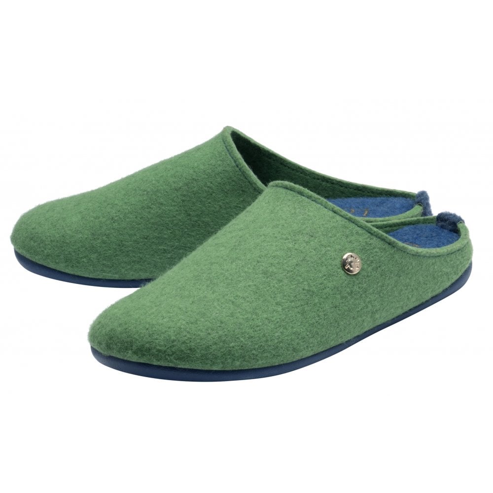 Lotus Rocio Green/Blue Mule Slippers