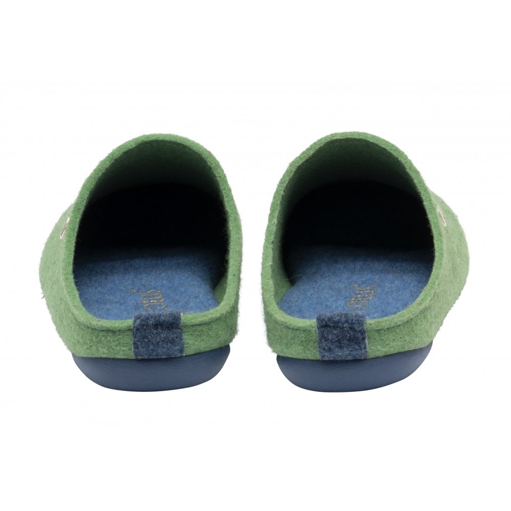 Lotus Rocio Green/Blue Mule Slippers