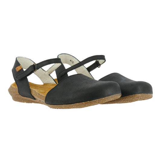 N412 nobuck black sandals