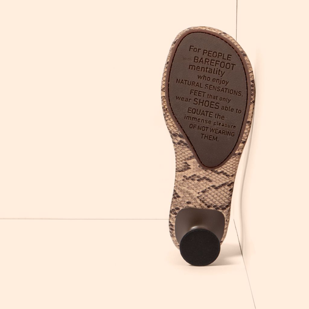 ENL N695 Snake Beig/Alma Heeled ballet slipper