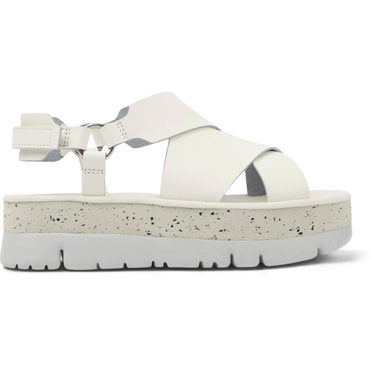Camper Oruga white leather flatform sandal