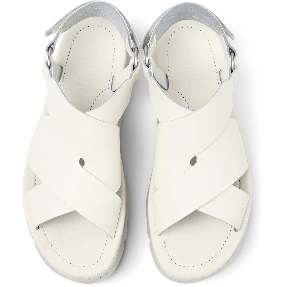 Camper Oruga white leather flatform sandal